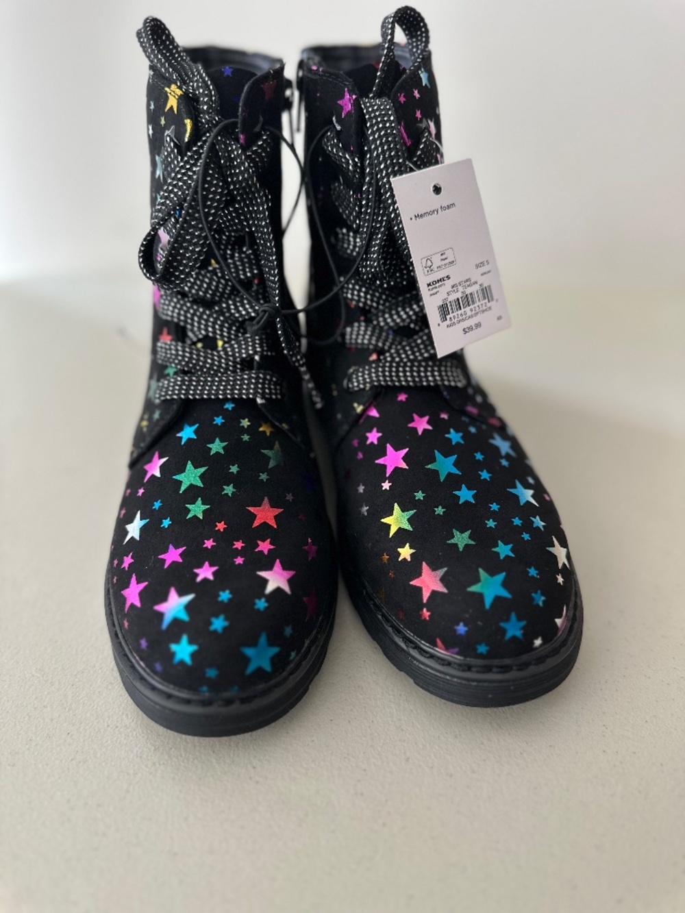 NWT Youth SO Memory Foam Teagan STARS Big Kids 5 - Picture 4 of 5